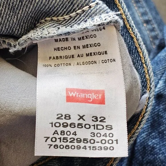 Wrangler Jeans Lot of 2 Mens Tag 28x32 Fit 28x30 Slim Straight Cotton Denim EUC - Picture 5 of 8